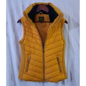 Special One International Womens Small Quilted Puffer Sleeveless Vest Mustard